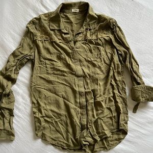 Women’s Green button up